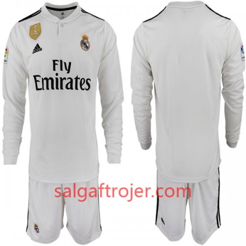 Real Madrid Fodboldtrøjer Børn Hjemmebanesæt 2018/19 Langærmet Real Madrid Fodboldtrøjer Børn Hjemmebanesæt 2018/19 Langærmet